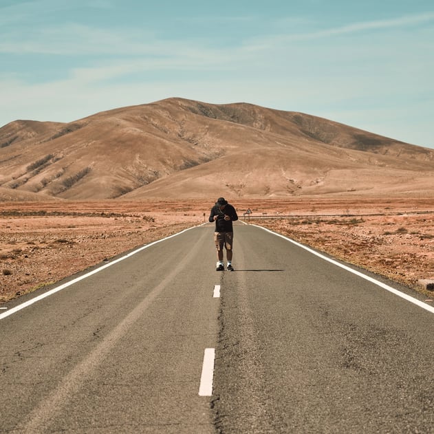 Man on the road Fuerteventura - Yoann Boyer